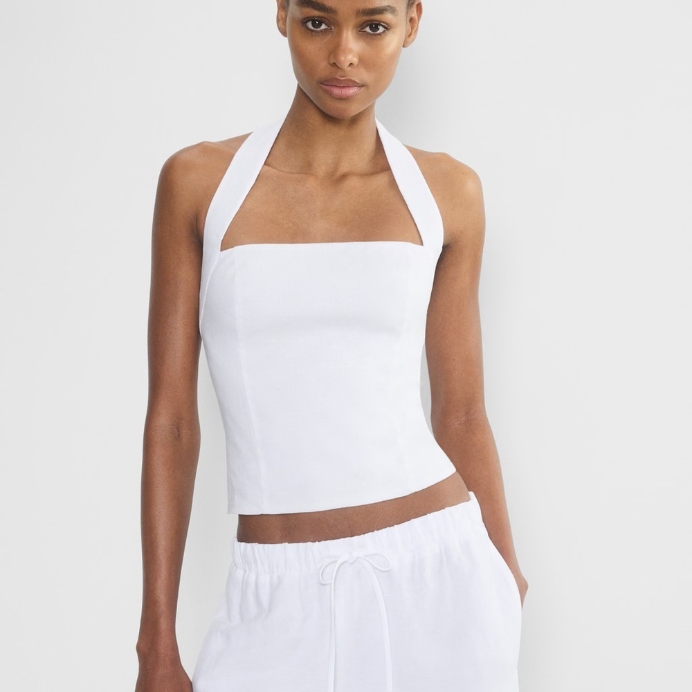 Wilfred White Halter Crop Top